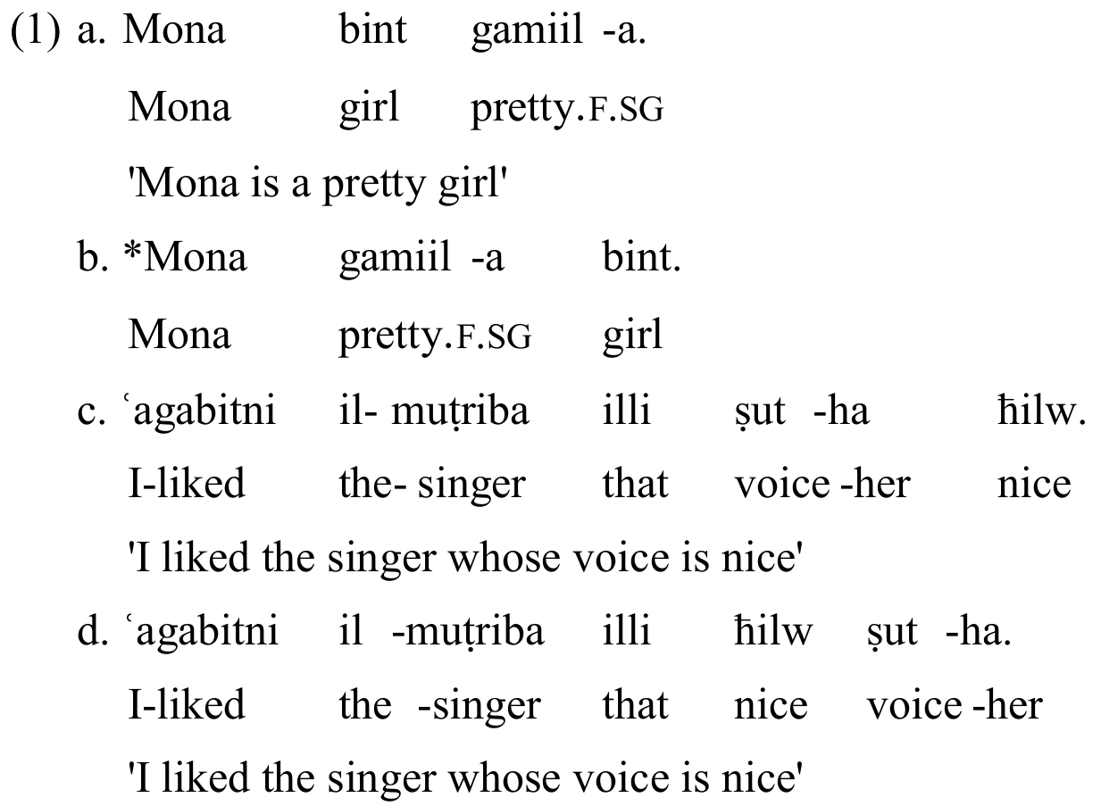 arabic family worksheet The Arabic in Adjectival Relative Egyptian Construction