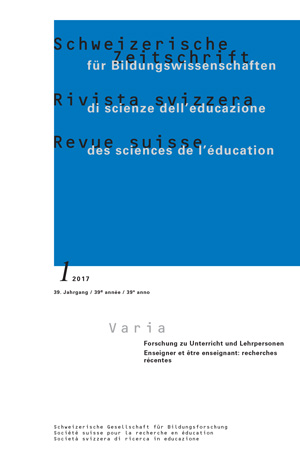 					View Vol. 39 No. 1 (2017): VARIA: Forschung zu Unterricht und Lehrpersonen
				