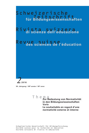 					View Vol. 38 No. 2 (2016): VARIA: Zur Bedeutung von Normativität in den Bildungswissenschaften
				