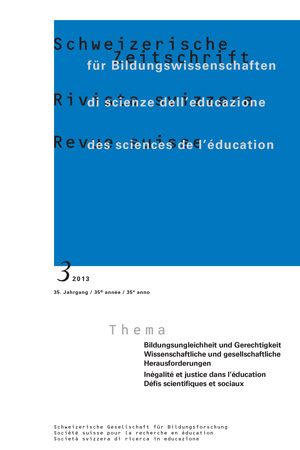 					View Vol. 35 No. 3 (2013): Bildungsungleichheit und Gerechtigkeit – Wissenschaftliche und gesellschaftliche Herausforderungen
				