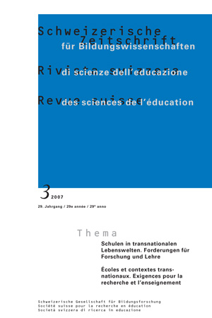 					View Vol. 29 No. 3 (2007): Schulen in transnationalen Lebenswelten. Forderungen für Forschung und Lehre
				